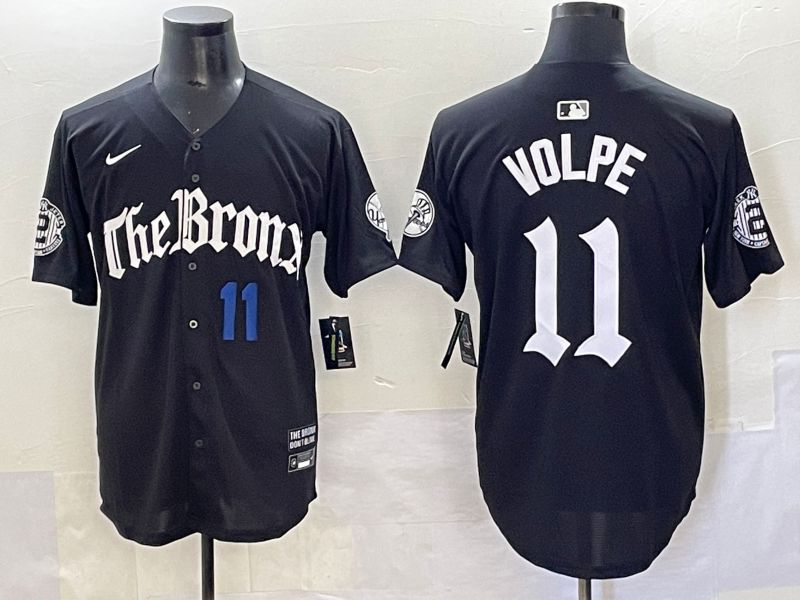 Men 2025 New York Yankees #11 Volpe Black Five generations Joint Name Nike MLB Jersey style 2->kansas city royals->MLB Jersey